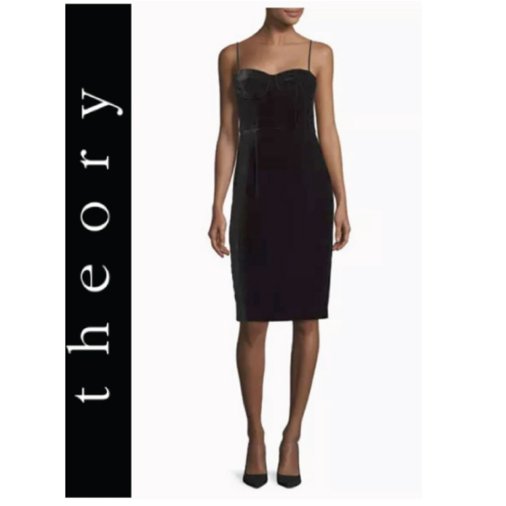 Theory Corset Luxe Velvet Sheath Dress NWT